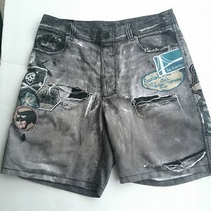 Faux Distressed Shorts